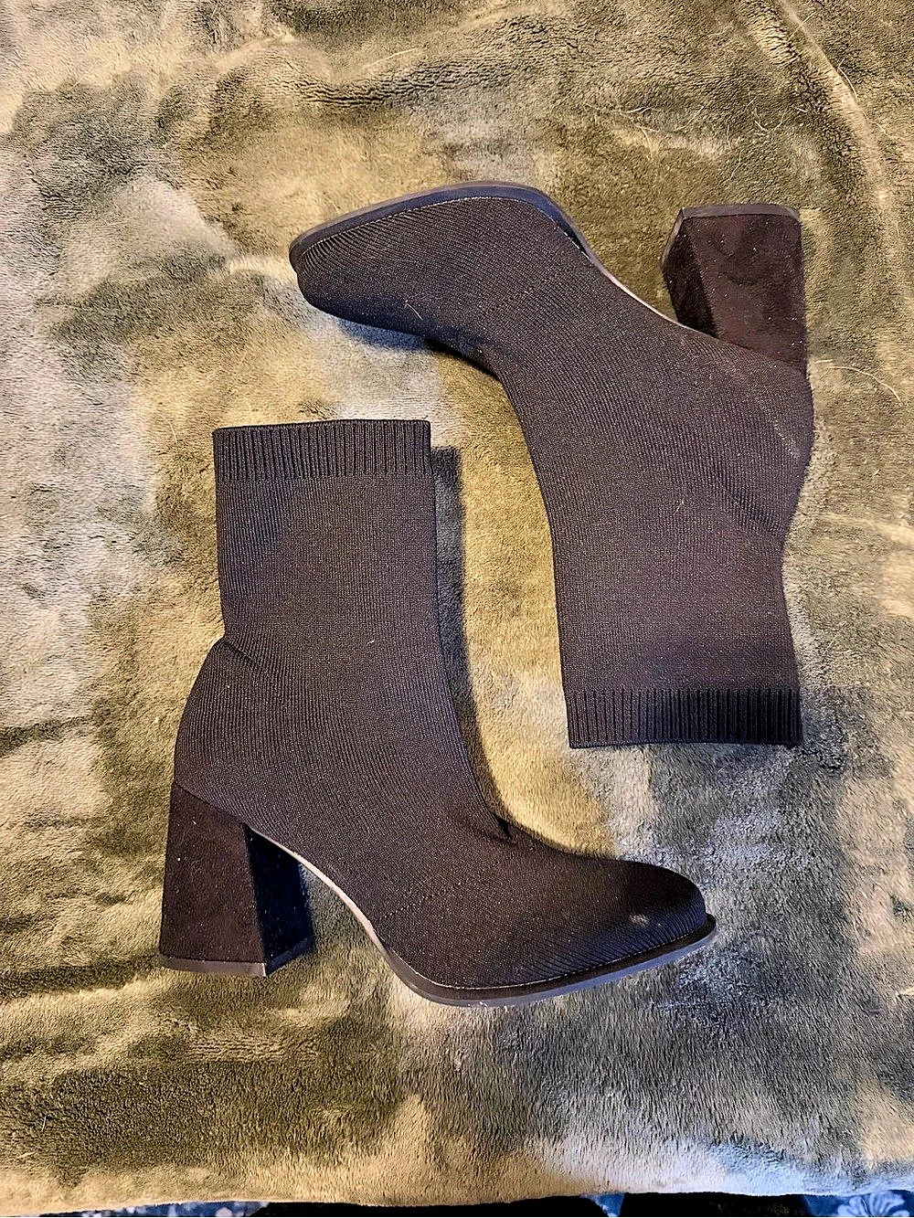 MIA Erika Stretch Knit Sock Booties Black